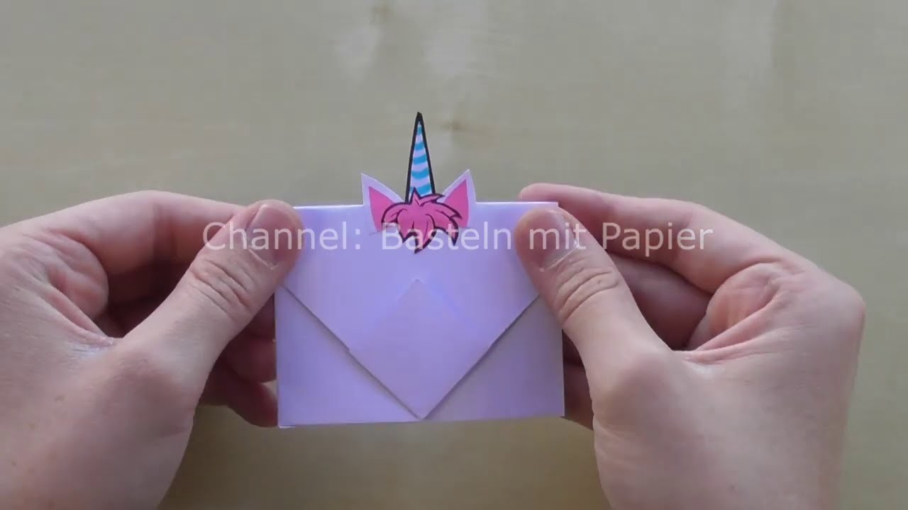 Einfachen Brief basteln mit Papier als lustiges Geschenk. Origami Briefumschlag falten. ????