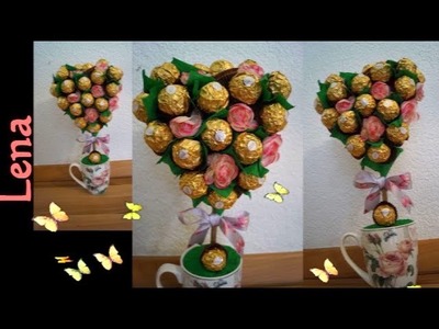 Geschenk zu Muttertag DIY Baum aus Ferrero Rocher Tree DIY Gift Idea - DIY из конфет ферреро роше