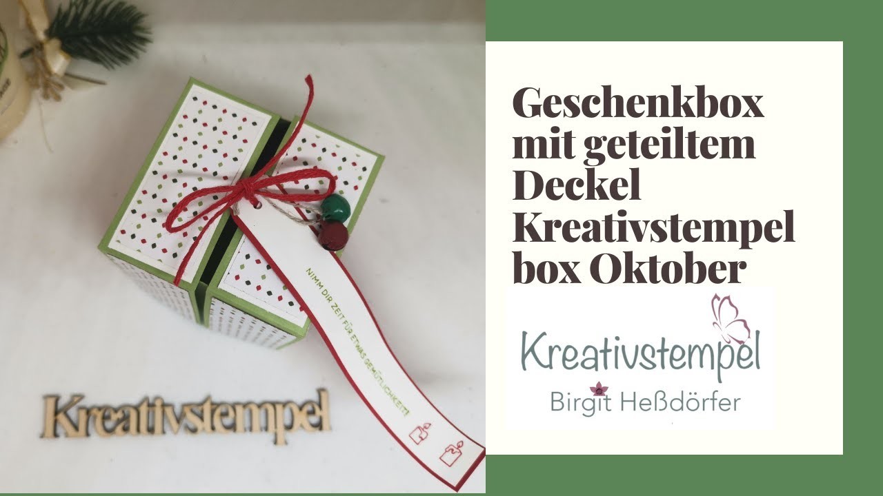 Geschenkbox mit geteiltem Deckel Kreativstempelbox Oktober 2020