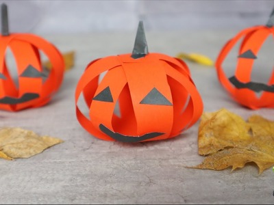 Halloween Deko aus Papier basteln. Kürbis Origami. Halloween DIY Deko