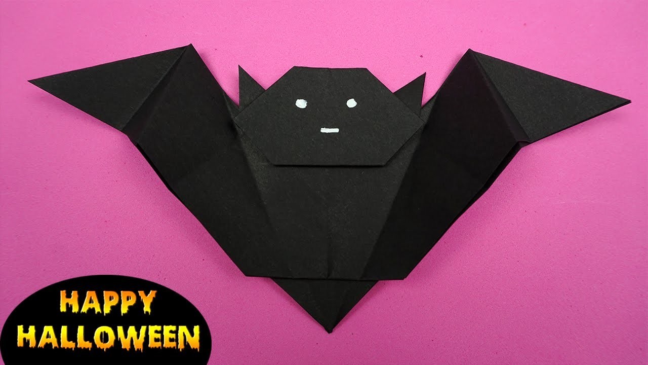 Halloween Deko selber basteln | Fledermaus falten aus papier | Basteln mit papier
