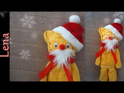 Handtuch Bären falten mit Lena ???? Christmas Towel bear DIY  ???? медведь из полотенца в подарок