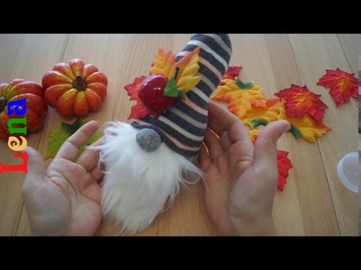 Herbst Wichtel selber machen - Autumn Sock Gnome DIY - гном из носка