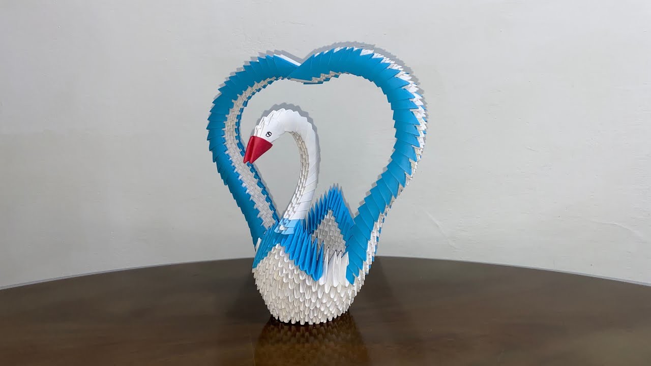 Lebada din Origami #6. 3D Origami Swan #6