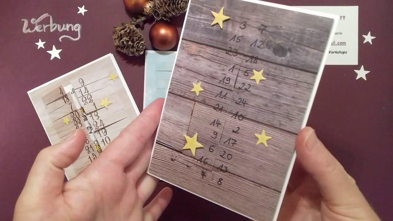 Tolle Adventskalender-Karte - Besondere Kartenform - Weihnachten 2020 in Andrea´s Kartenwerkstatt