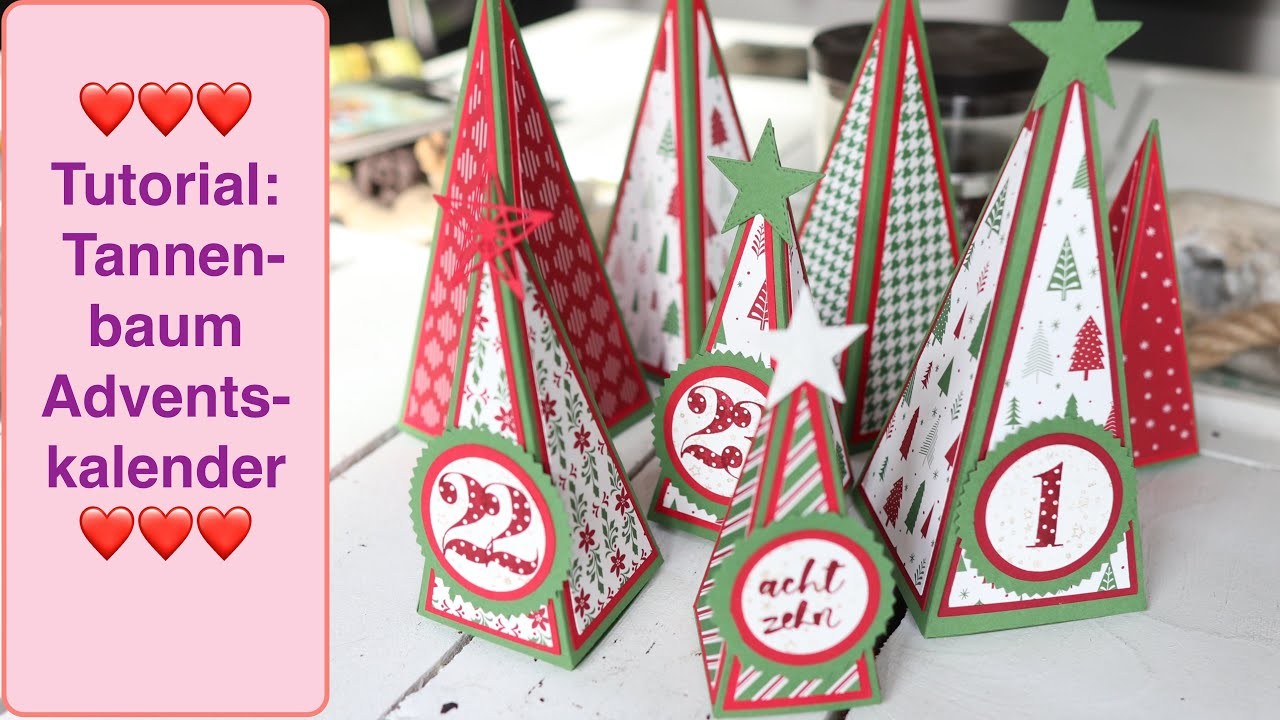 Tutorial: NEU erster Adventskalender 2020, Tannenbaum Adventskalender, Stampin up,  Schablone FREE