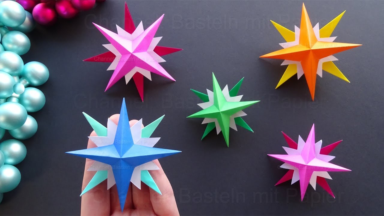 Weihnachtsdeko selber machen: Sterne basteln mit Papier - Deko für Weihnachten basteln