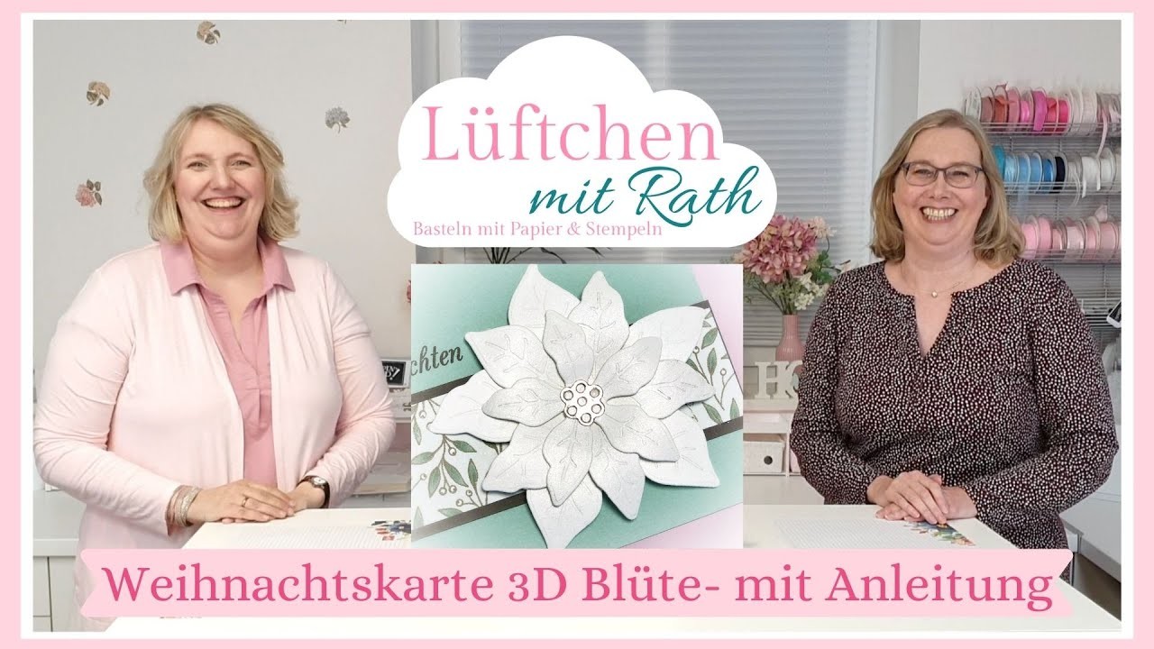 Weihnachtskarte mit 3D Blüte