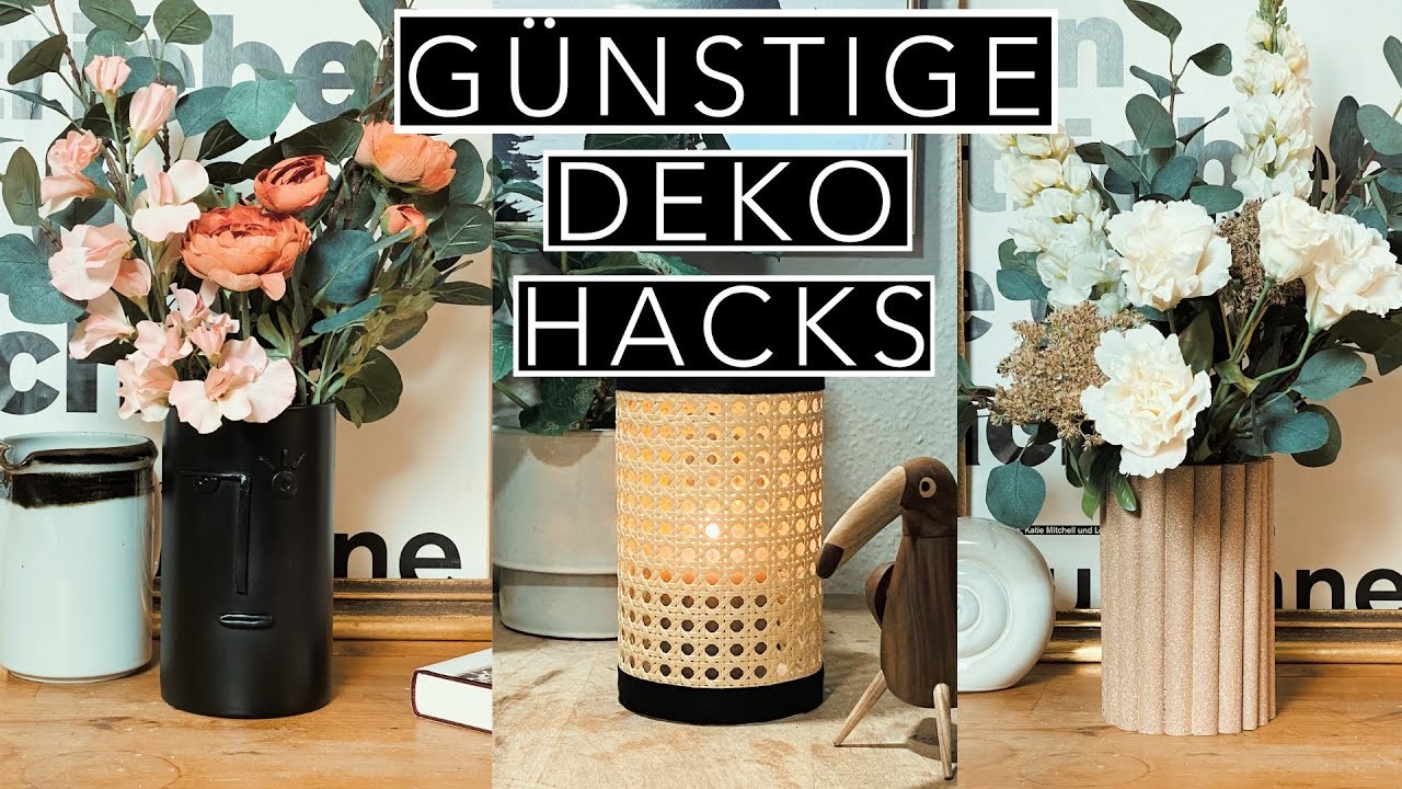 3 easy DEKO HACKS mit 2€ Vasen | Günstige Design Deko | Jelena Weber