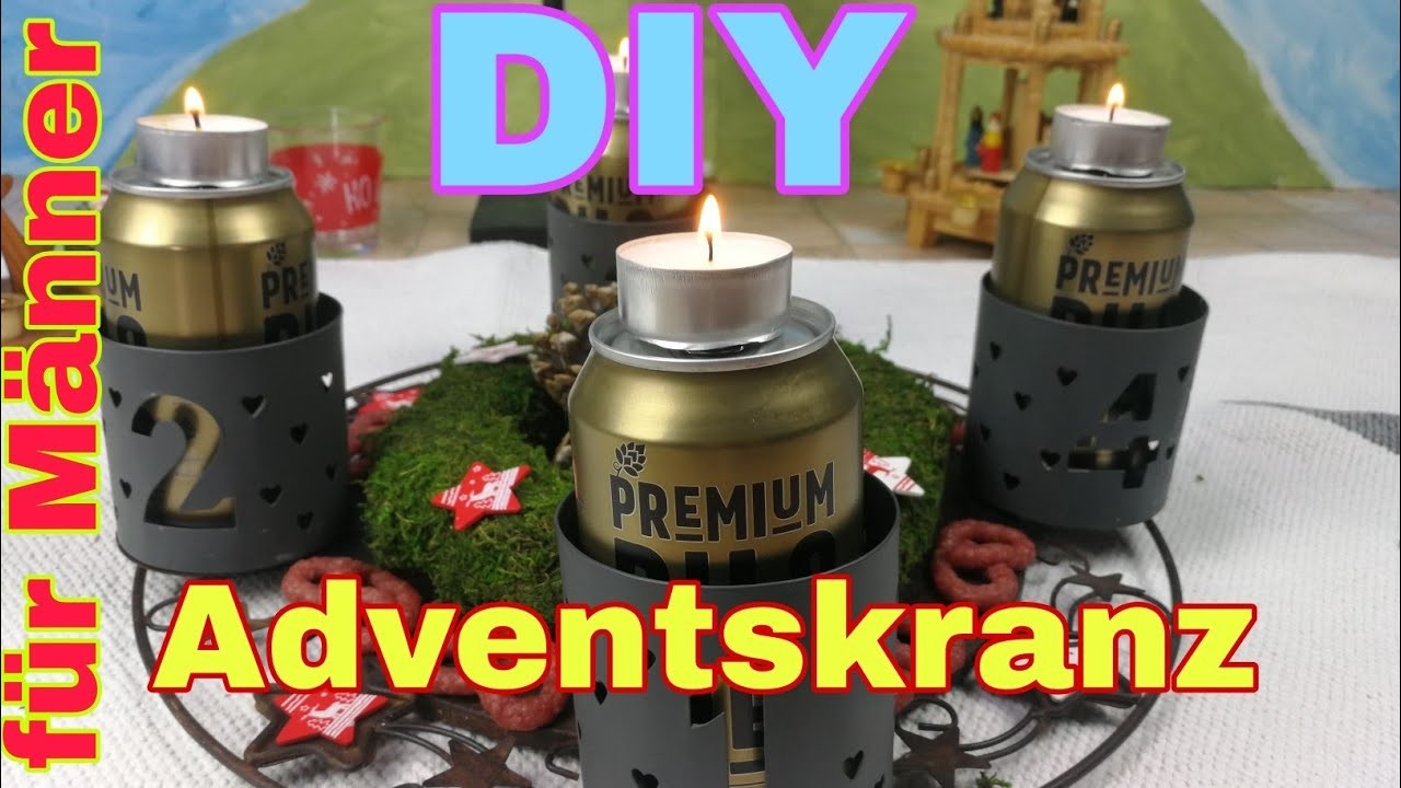 DIY Adventskranz zum Selbermachen für Männer Weihnachten Adventskalender Bier Kranz Jingle Bells