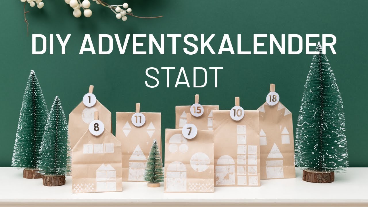 DIY Anleitung: Adventskalender Stadt. Häuser basteln - schnell & einfach