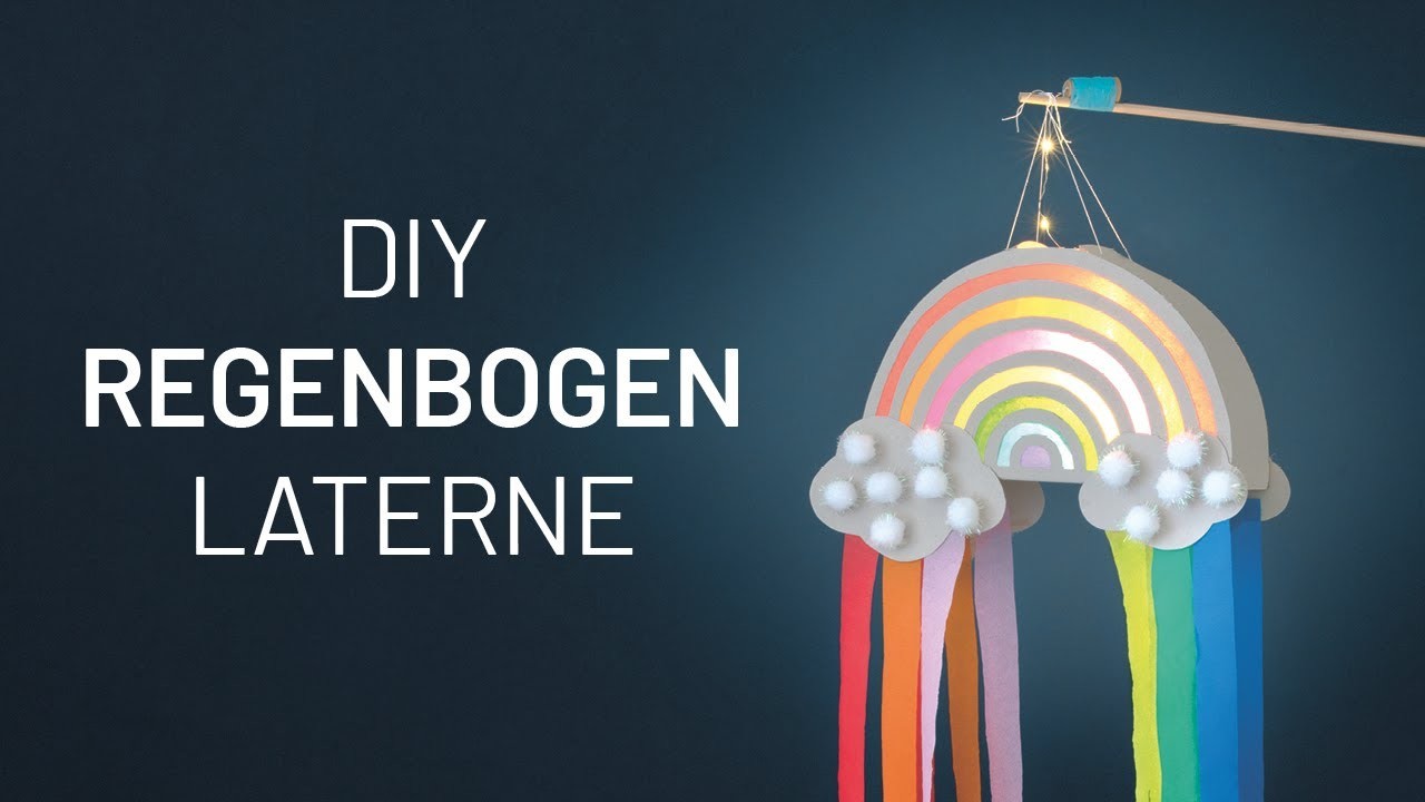 DIY Anleitung: Regenbogen Laterne basteln