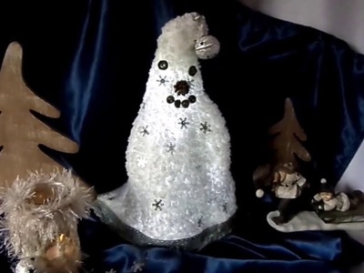 DIY- HÄKELN: toller LEUCHT- Schneemann, Winter DEKO mal anders :))