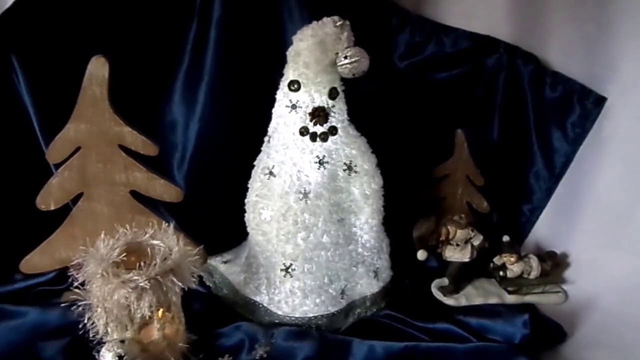 DIY- HÄKELN: toller LEUCHT- Schneemann, Winter DEKO mal anders :))