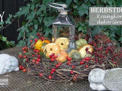 DIY Herbstdeko für draußen mit KranzKorb, Kürbis, Hagenbutten l Fruchten aus der Natur DekoideenLand