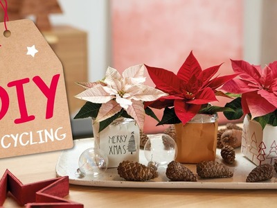 DIY-Last-Minute-Weihnachtsgeschenk mit Weihnachtssternen | Upcycling mit Getränkekartons