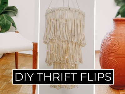 DIY THRIFT FLIP Deko Ideen unter 20 €|Einfache DIY’S vom Secondhand - Lampe, Hocker, Vase upcycling