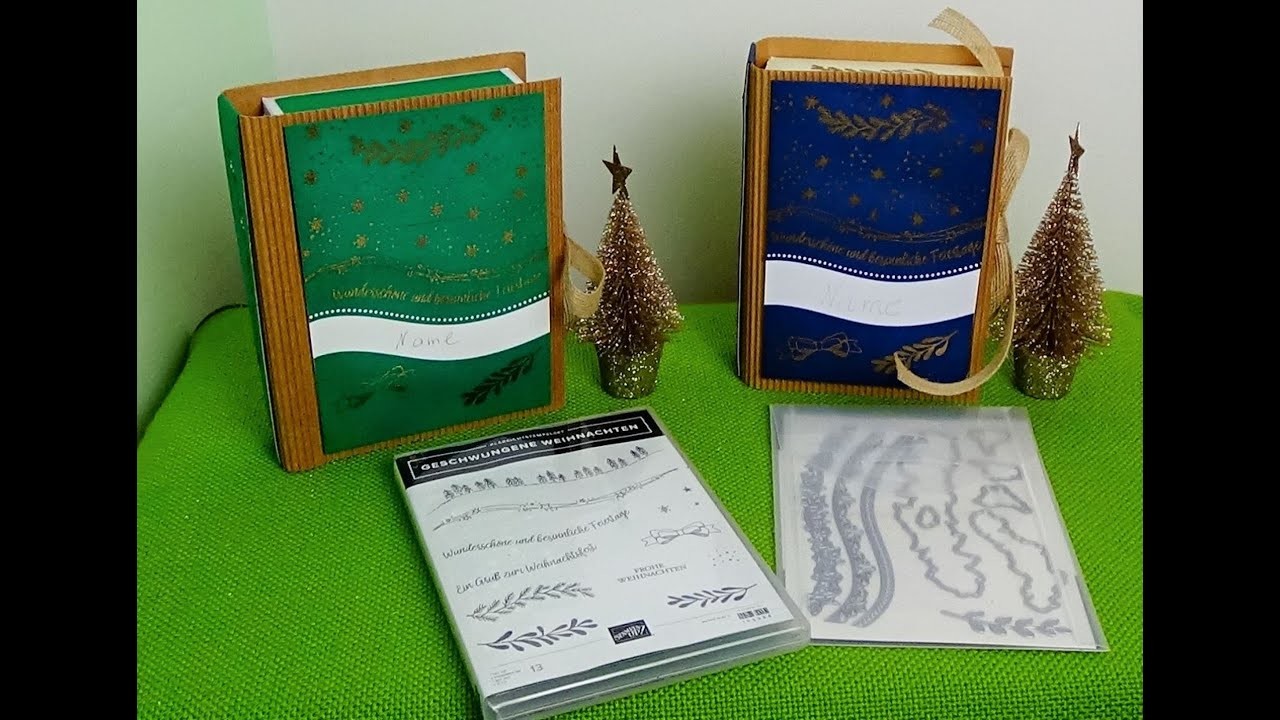 Ein Buch als Weihnachtsverpackung mit Stampin'Up! dekorieren teil 2