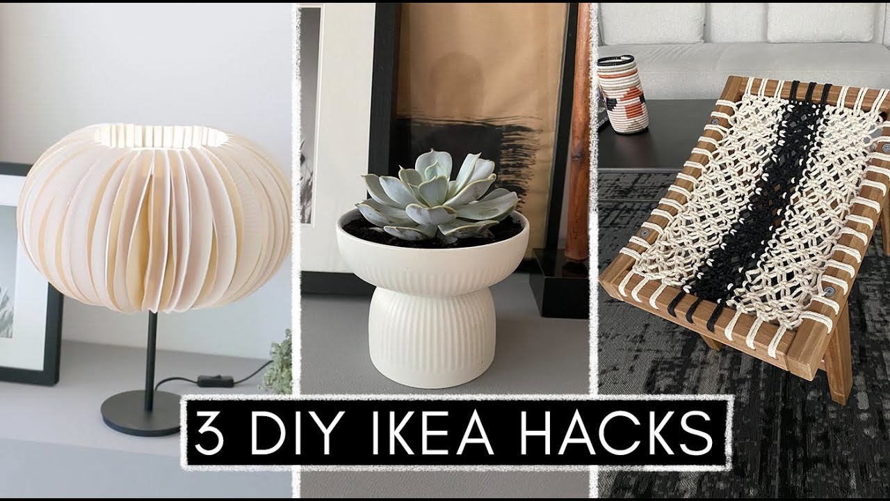 IKEA Hacks - Makrameehocker - Sukkulenten Deko - Designer Lampe