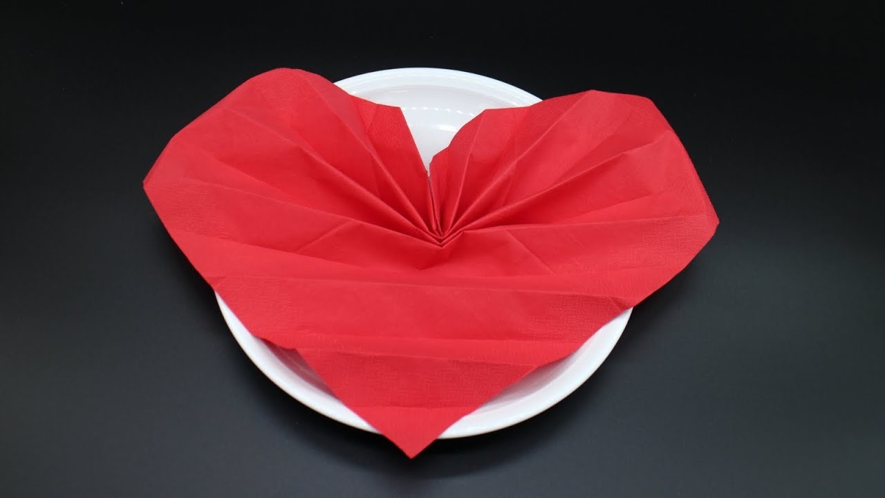 Servietten falten 'Herz' für Geburtstag, Weihnachten, Valentinstag & Muttertag [W+]