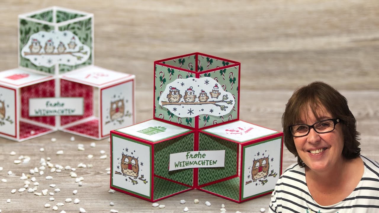 Weihnachtliche Triple Pop-Up Cube Card. Pop-Up Würfelkarte・Kleinere Variante・Stampin’ Up!