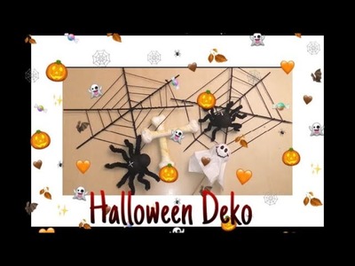 3*DIY Halloween Deko Spinne-&Netz, Knochen und Gespenst