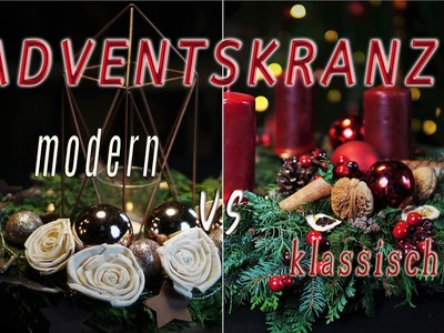 ADVENTSKRANZ  | 2 Dekobeispiele auf NATURKRANZ | klassisch vs modern | ????Weihnachtsdeko DIY