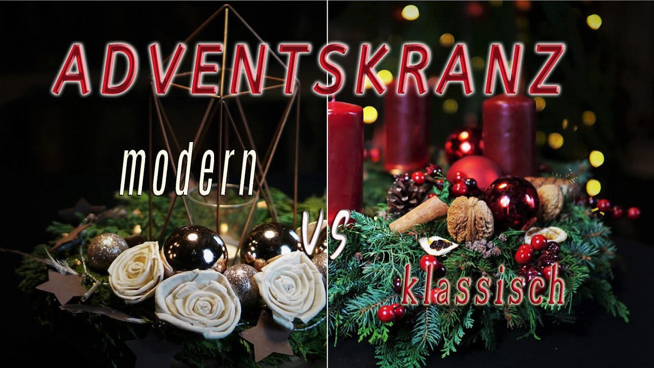 ADVENTSKRANZ  | 2 Dekobeispiele auf NATURKRANZ | klassisch vs modern | ????Weihnachtsdeko DIY