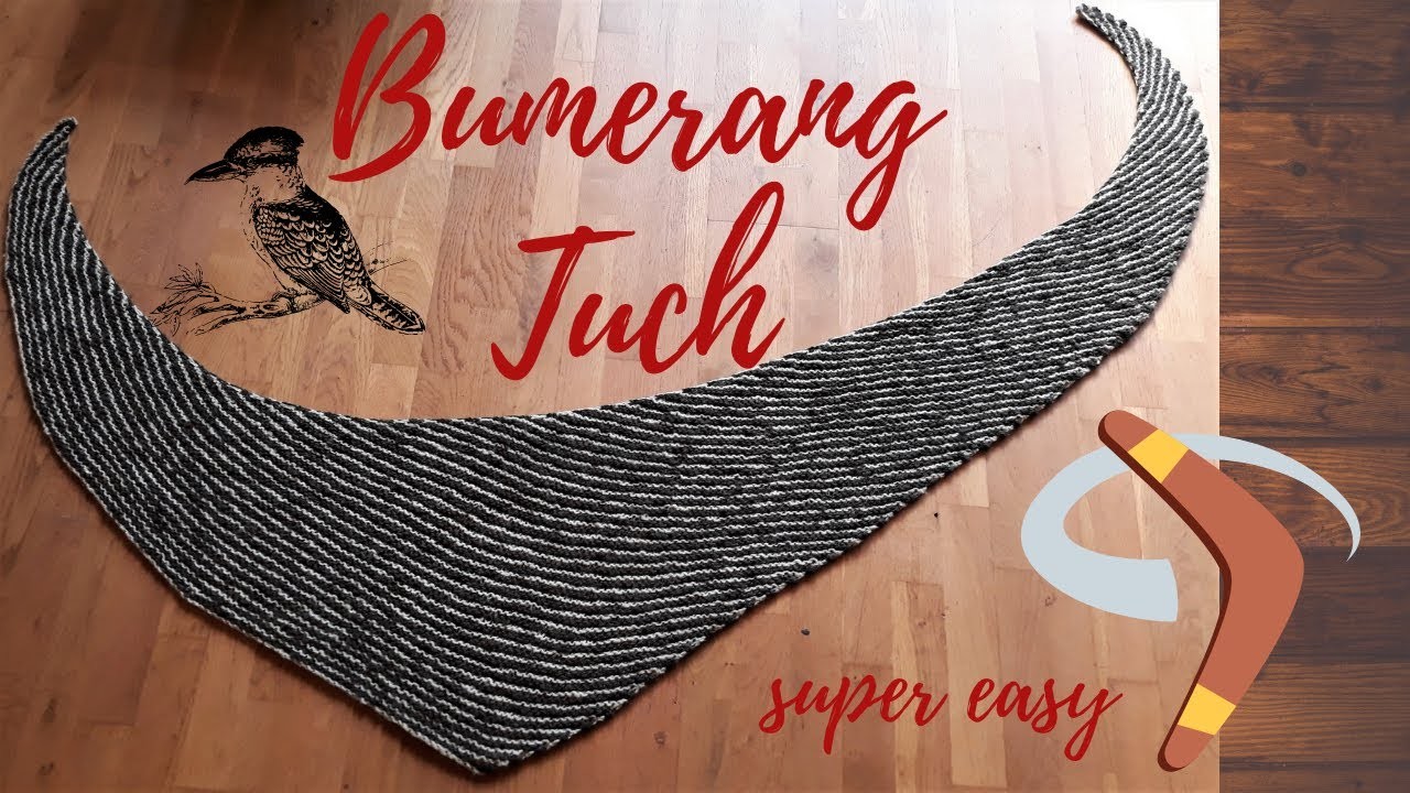 Bumerang Tuch.super easy - handgesponnenes Garn