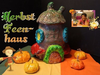 DIY, aus Knetbeton Feenhaus selber machen, Herbstdeko, Fairyhouse, Bastelanleitung