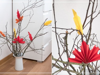 DIY Herbst Blätter aus Papier basteln | schöne DIY Herbstdeko Idee ????