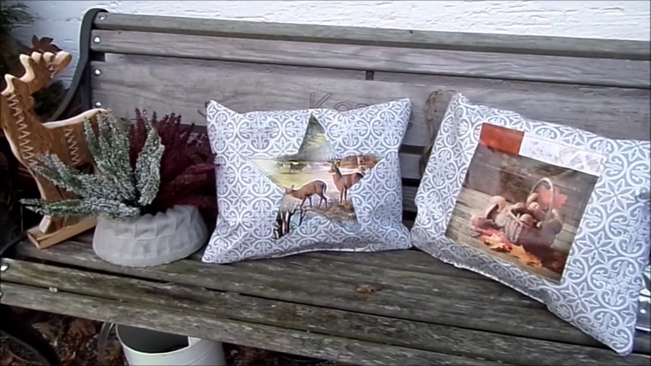 DIY: TOLLE Herbst & Winter DEKO-Kissen für Innen & Außen abwaschbar, Upcycling :))