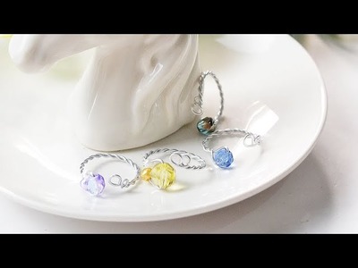【DIY Tutorial】Selbstgemachter Metallring mit Glasperlen. Homemade metal ring with glass beads