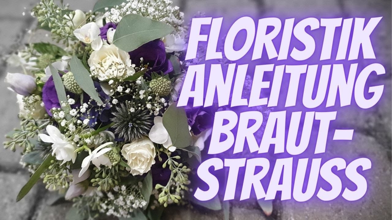 Floristik Anleitung -Brautstrauss rund locker rosa lila violett selber machen DIY Anleitung