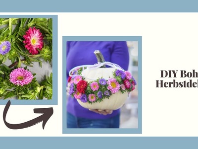 Herbstdeko aus Blumen und Kürbis: Herbstgesteck
