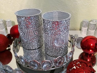 DIY, aus zwei Konservendosen zwei nützliche Glitzerbehälter machen.