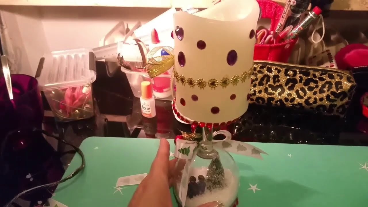 DIY. WINTER IM GLAS BASTELN. DEKO. Kerzenhalter. Weihnachten. Schnee im Glas