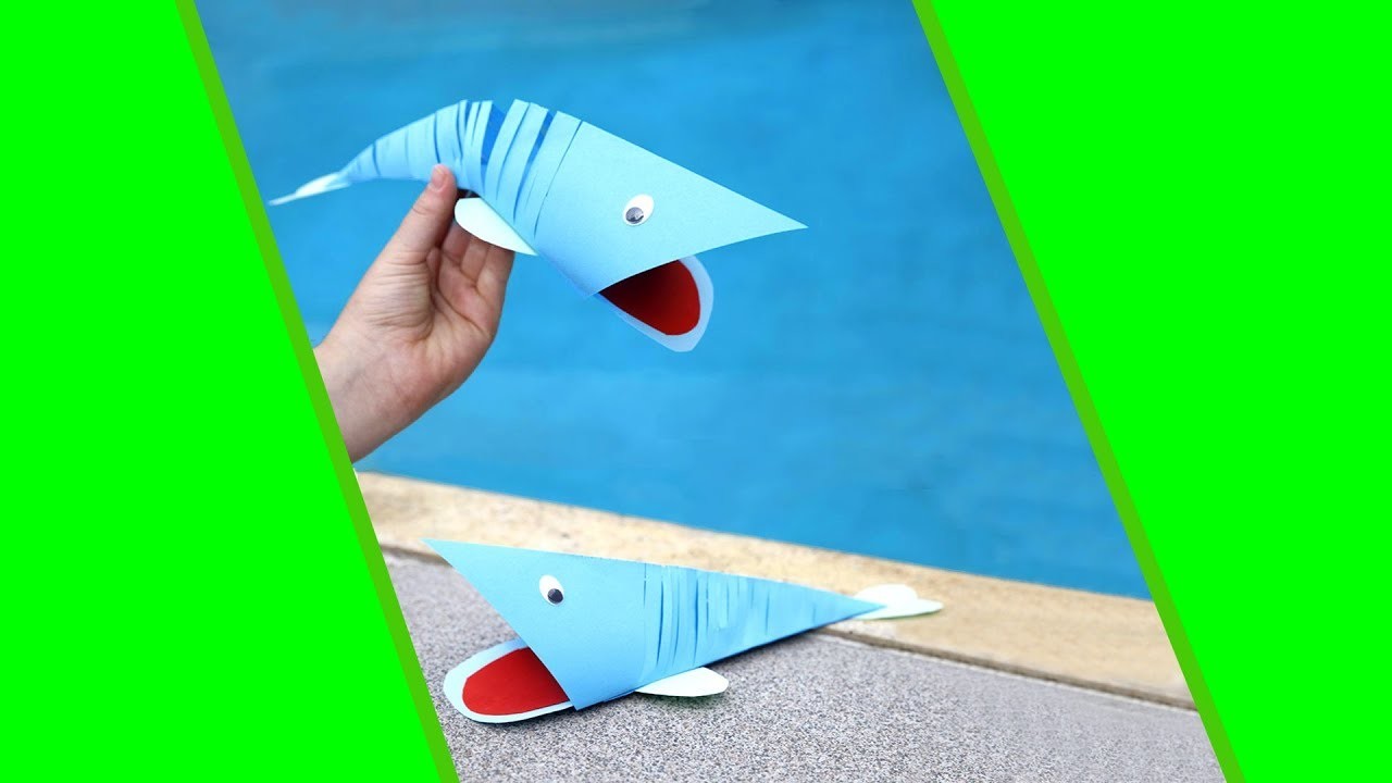 ???? FISCH aus PAPIER basteln | BEWEGLICHEN Fisch aus Papier basteln | Basteln mit Kindern
