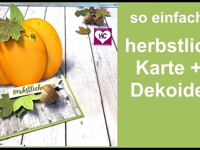 Herbstdeko Kürbiskarte basteln