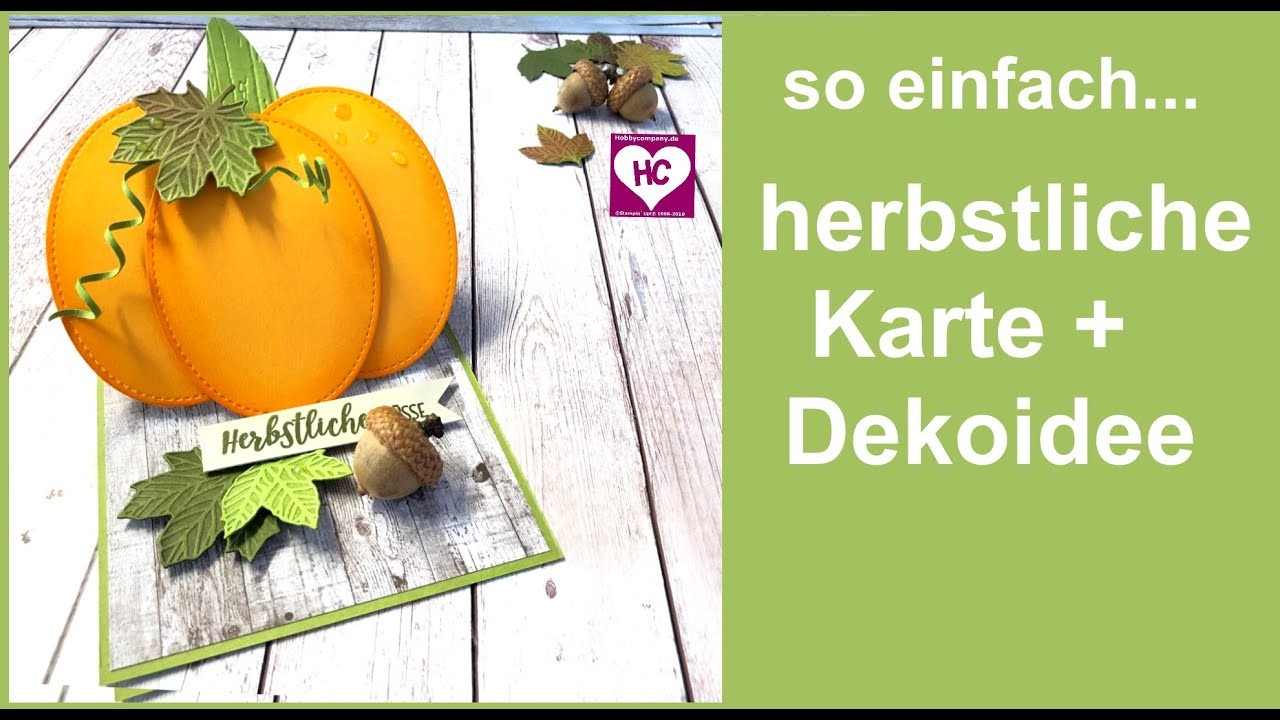 Herbstdeko Kürbiskarte basteln