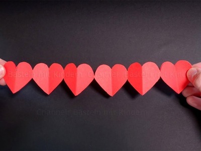 Herz basteln mit Papier ❤ Eine Kette mit Herzen als Geschenk selber machen ❤ the art company