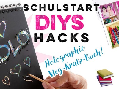 HOLO Notizbuch! Schulstart DIYs & Hacks! Einfache Bastelideen zum Selbermachen!
