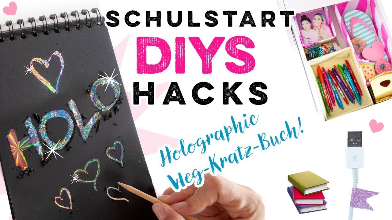 HOLO Notizbuch! Schulstart DIYs & Hacks! Einfache Bastelideen zum Selbermachen!