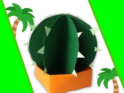 ????KAKTUS aus Papier basteln | Kaktus MIT BLUMENTOPF aus Papier basteln | Basteln mit Kindern