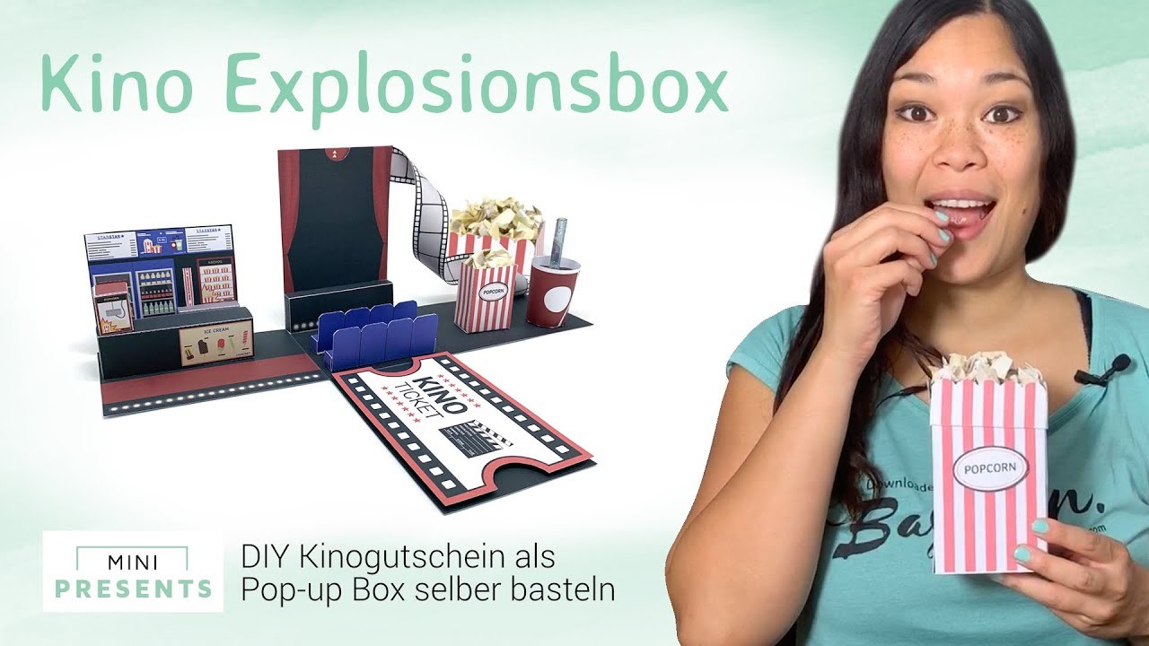 Kino Gutschein selber machen | Explosionsbox basteln | Geschenkideen | mini-presents.com
