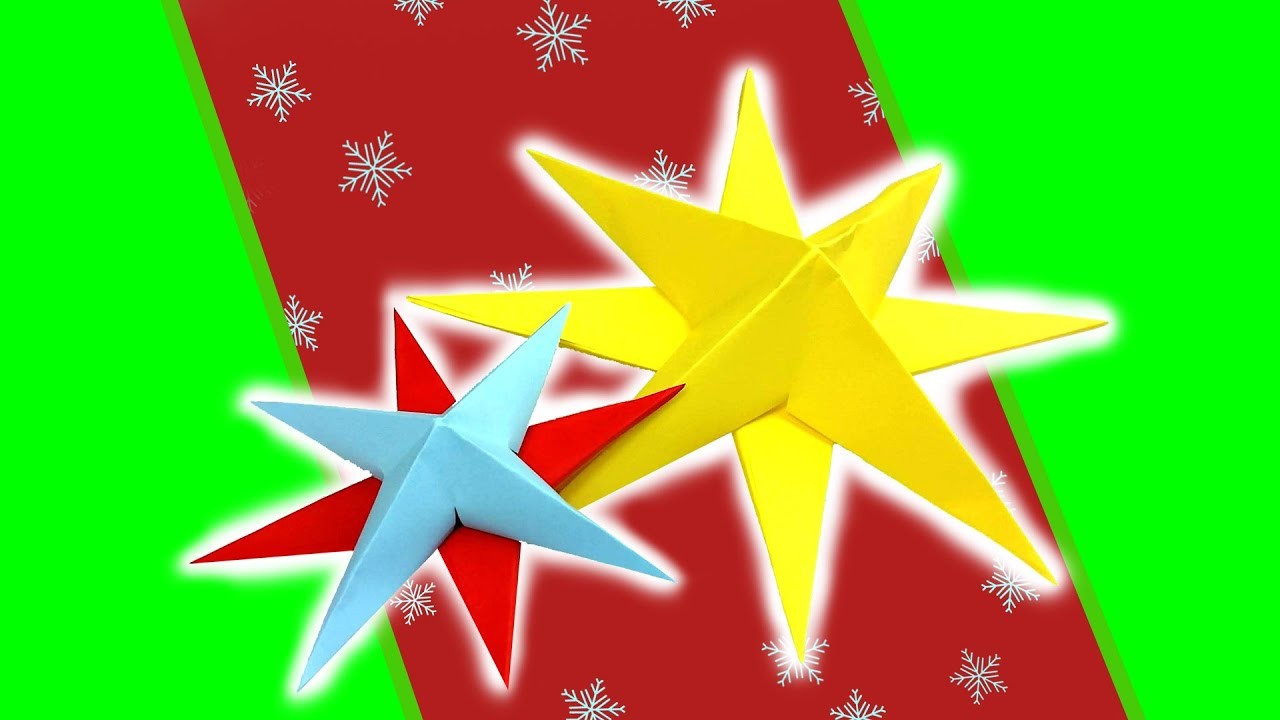 ???? Origami WEIHNACHTSSTERN ???? | Einfache Dekoration AUS PAPIER falten | Basteln zu Weihnachten