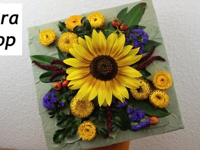 Sonnenblumenstrauß mit Naturmaterialien basteln, Proportionen in der Floristik, Sonnenblumen brühen
