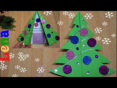 Weihnachtskarte mit Weihnachtsbaum basteln mit Lena - Christmas Tree Card DIY