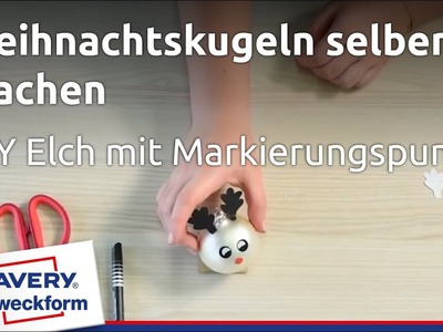 Weihnachtskugeln selber machen - DIY Elch mit Markierungspunkte