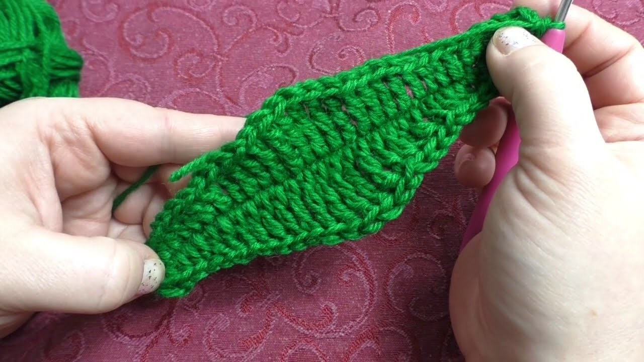 ????Blatt???? häkeln lang. langes Blatt häkeln.  Maschenschäfchen